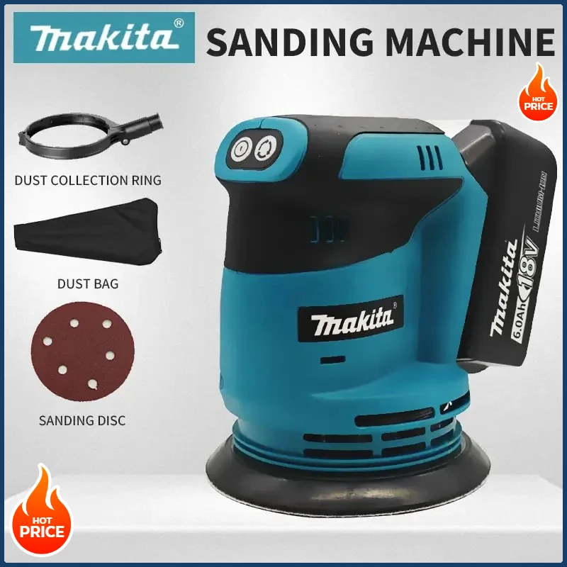 

Makita Cordless Lithium Battery Sanding Machine Variable Speed Brushless Woodworking Grinding Machine Polishing Tool