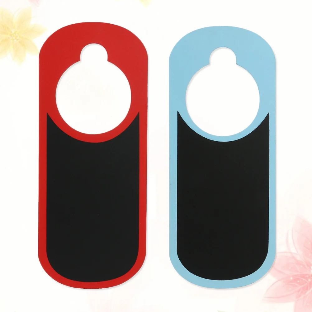 

2Pcs Sturdy Wooden Door Hanging Sign Reusable Chalkboard for Bedrooms and Office Decor Red Blue Door Hanging Sign