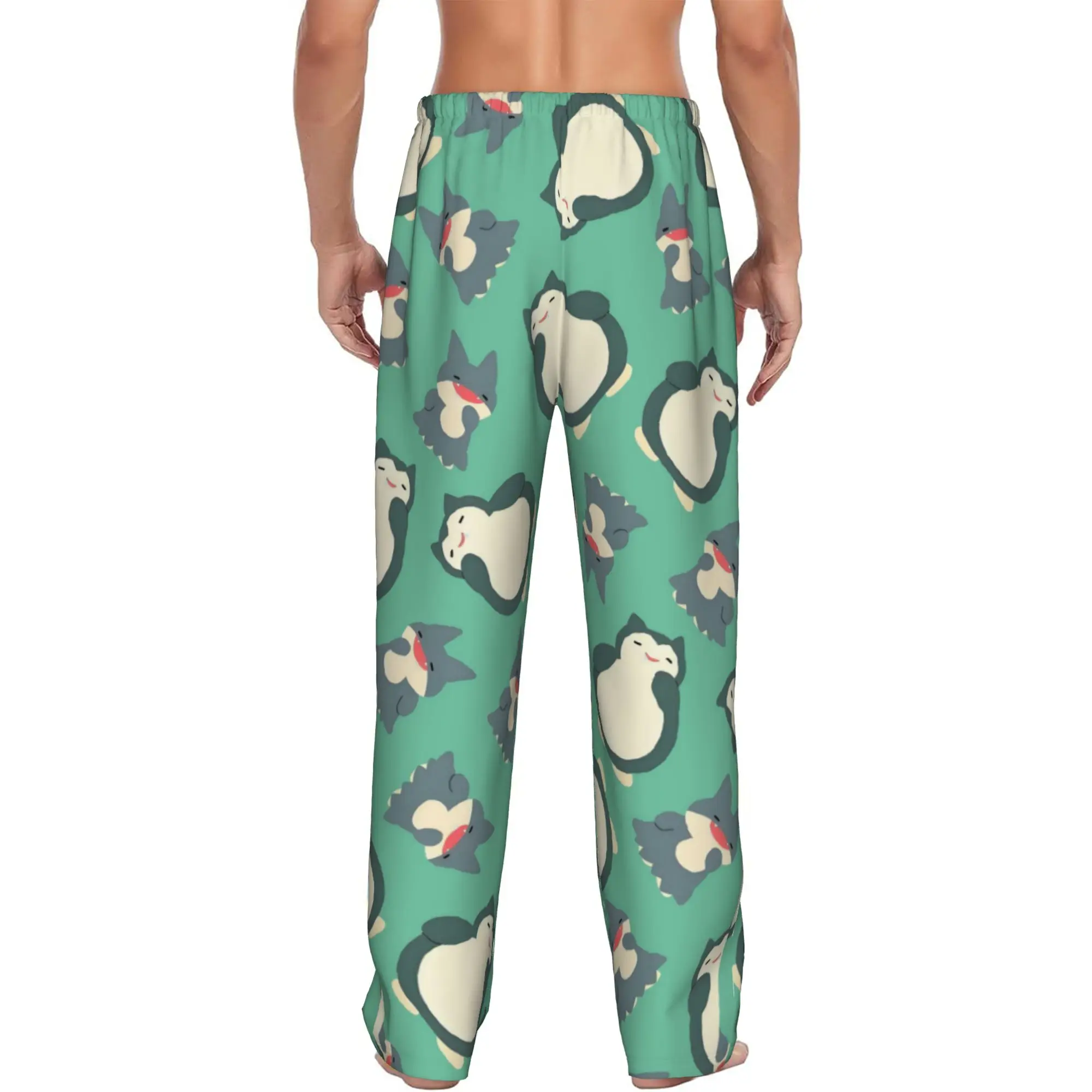 Custom Men's S-Snorlaxed Anime Pajama Pants Printed Monster Cartoon  Sleep Sleepwear Bottoms with Pockets