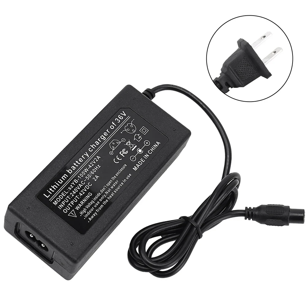 Scooter Adapter 42V 2A Electric Scooter Battery Charger US Plug Battery Power Supply Adapter for Scooter Skateboard Accessories