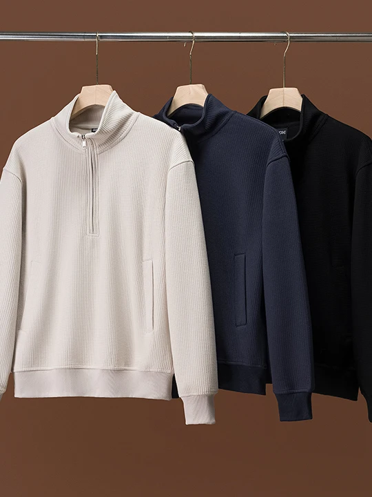 

Italian Vintage Sle High Quali Hoodie f Zip Design Men's Autumn Stand Collar Sweatirt Casual Loose Fit Long Sve