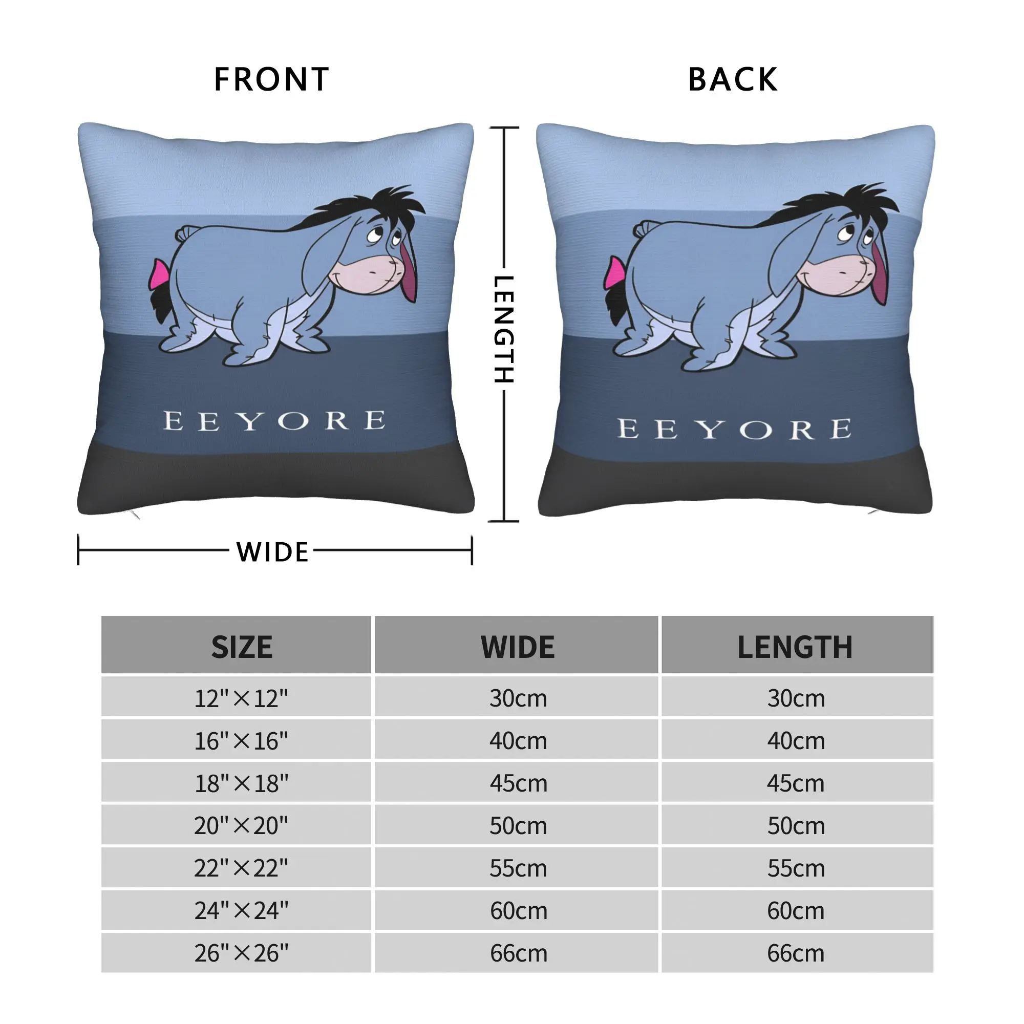 Winnie The Pooh Pillowcases Eeyore Cute Funny Pillow Case For Sofa Couch Bed Living Room Square Pillow Cover view 3