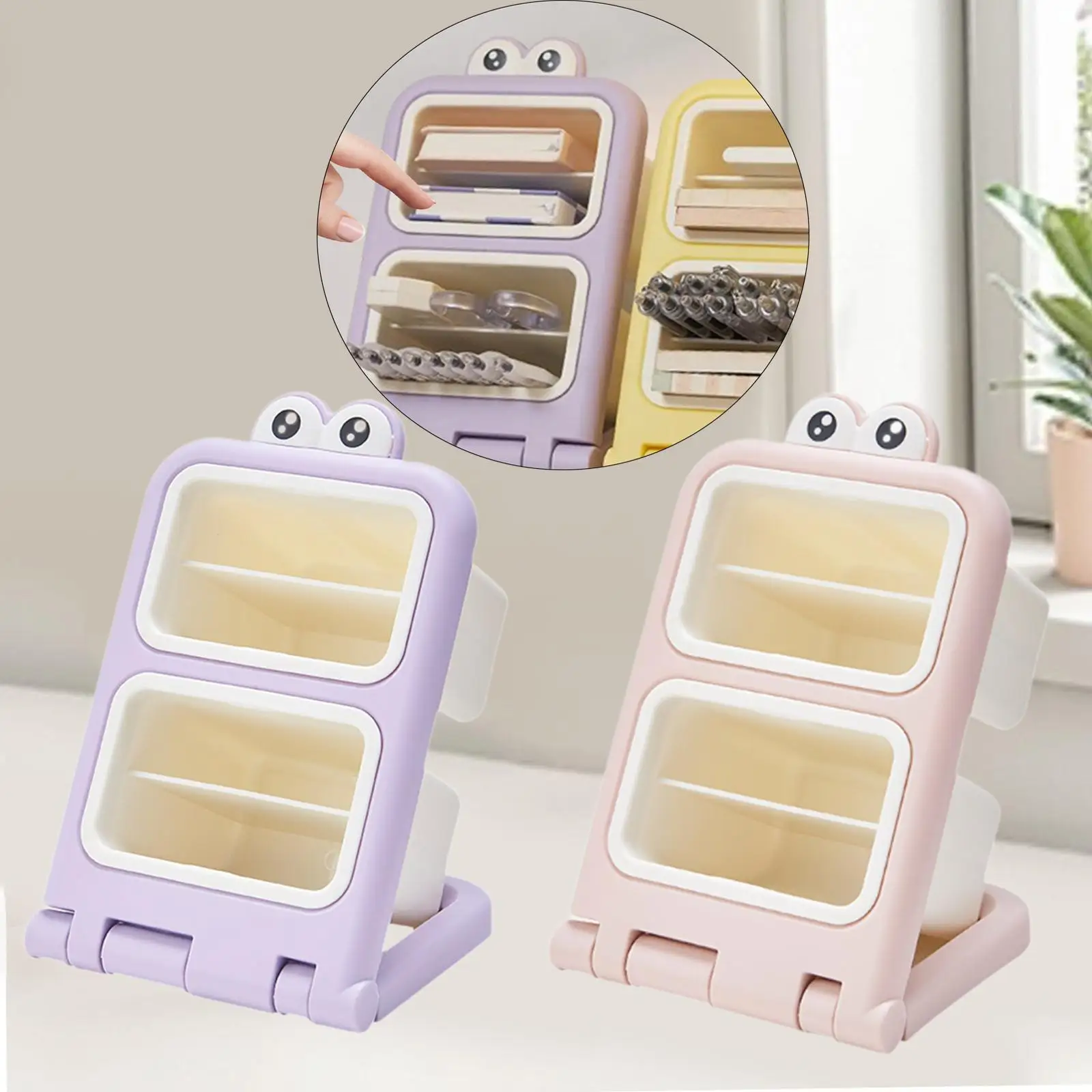 Slanted Insert Pen Holder Stationery Organizer for Room College Living Room
