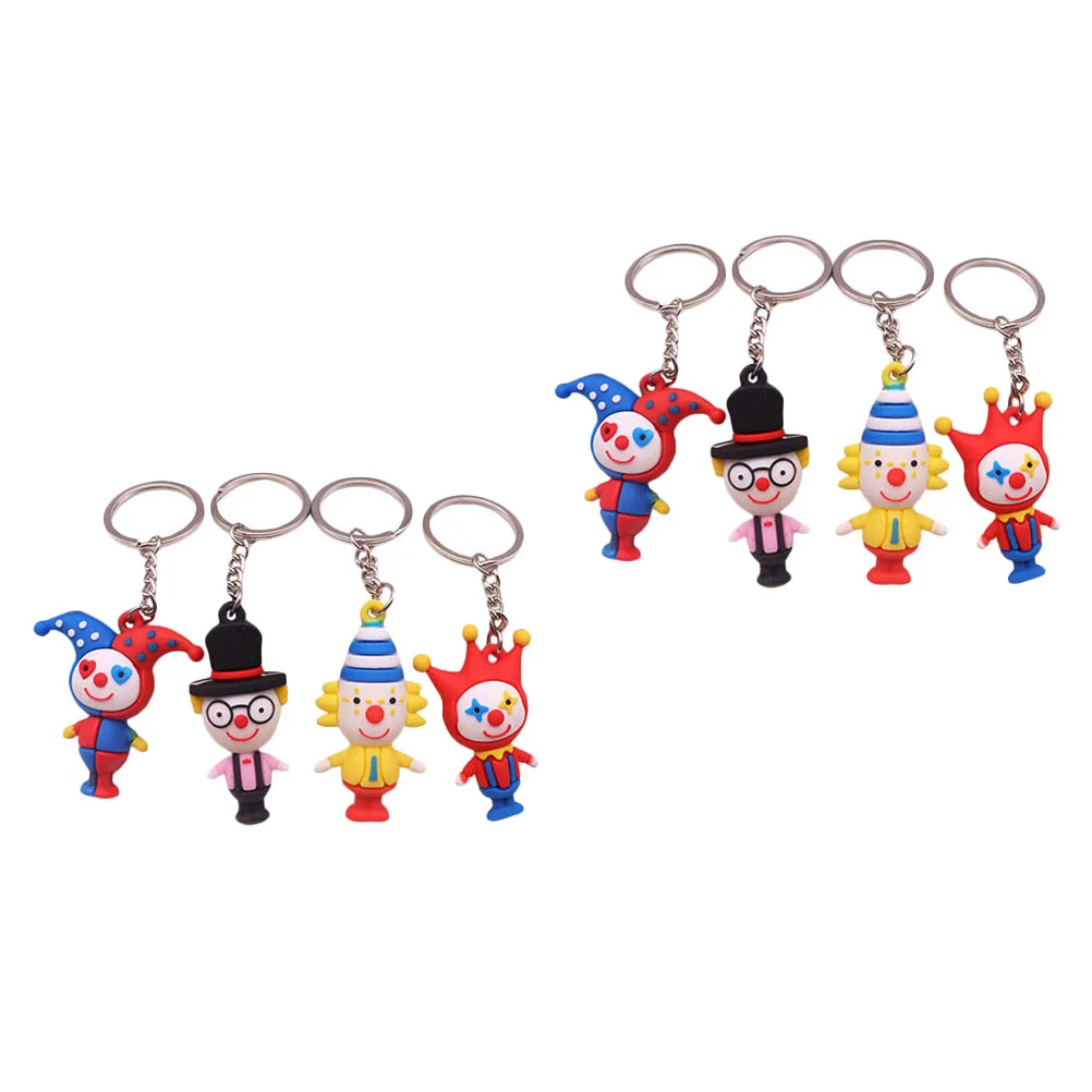 8 Pcs Wristlet Keychain Toy Clown Pendant Decors Number Interesting Chains Pendants Colorful Miss Child