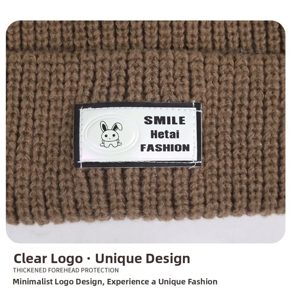 

Cute Autumn and Winter Knitted Wool Hat Rabbit Ears Niche Design Tide Hat Warm Ear Protection Cap Men Women