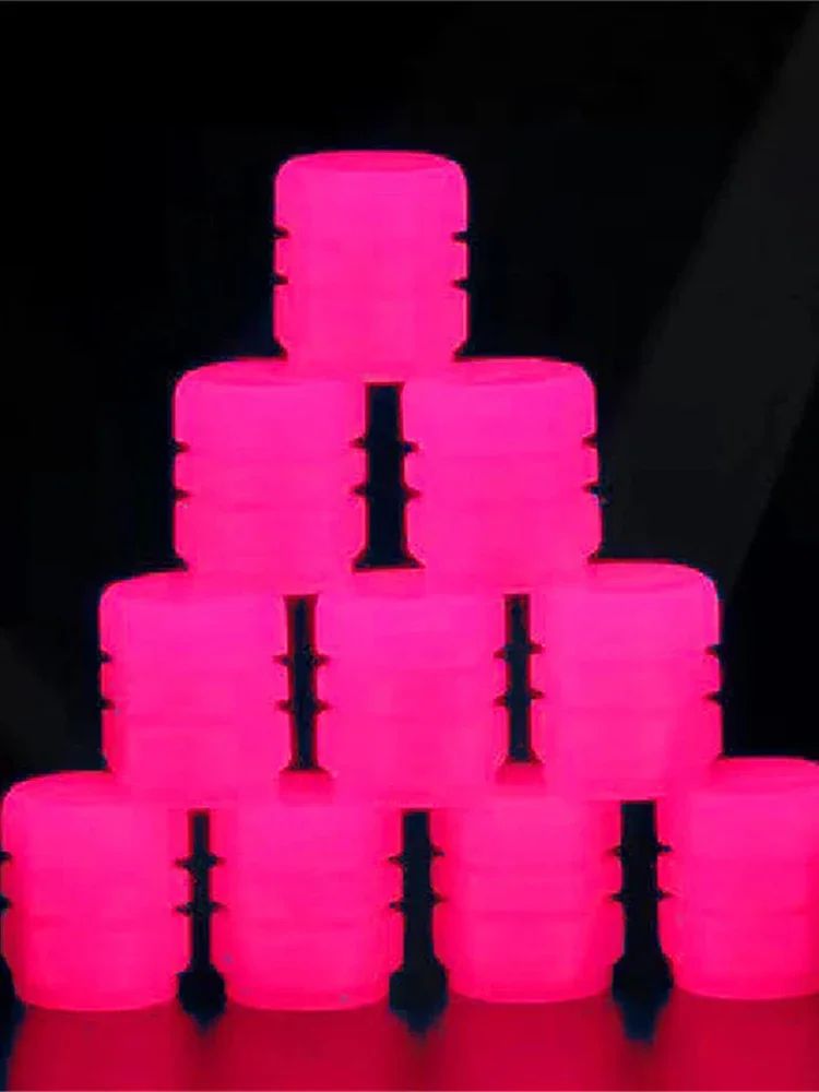 Bouchon de Valve de pneu lumineux, moyeu de roue de voiture, moto, vélo, couvercle de Valve brillant, décoration de pneu rose, accessoires de style automobile