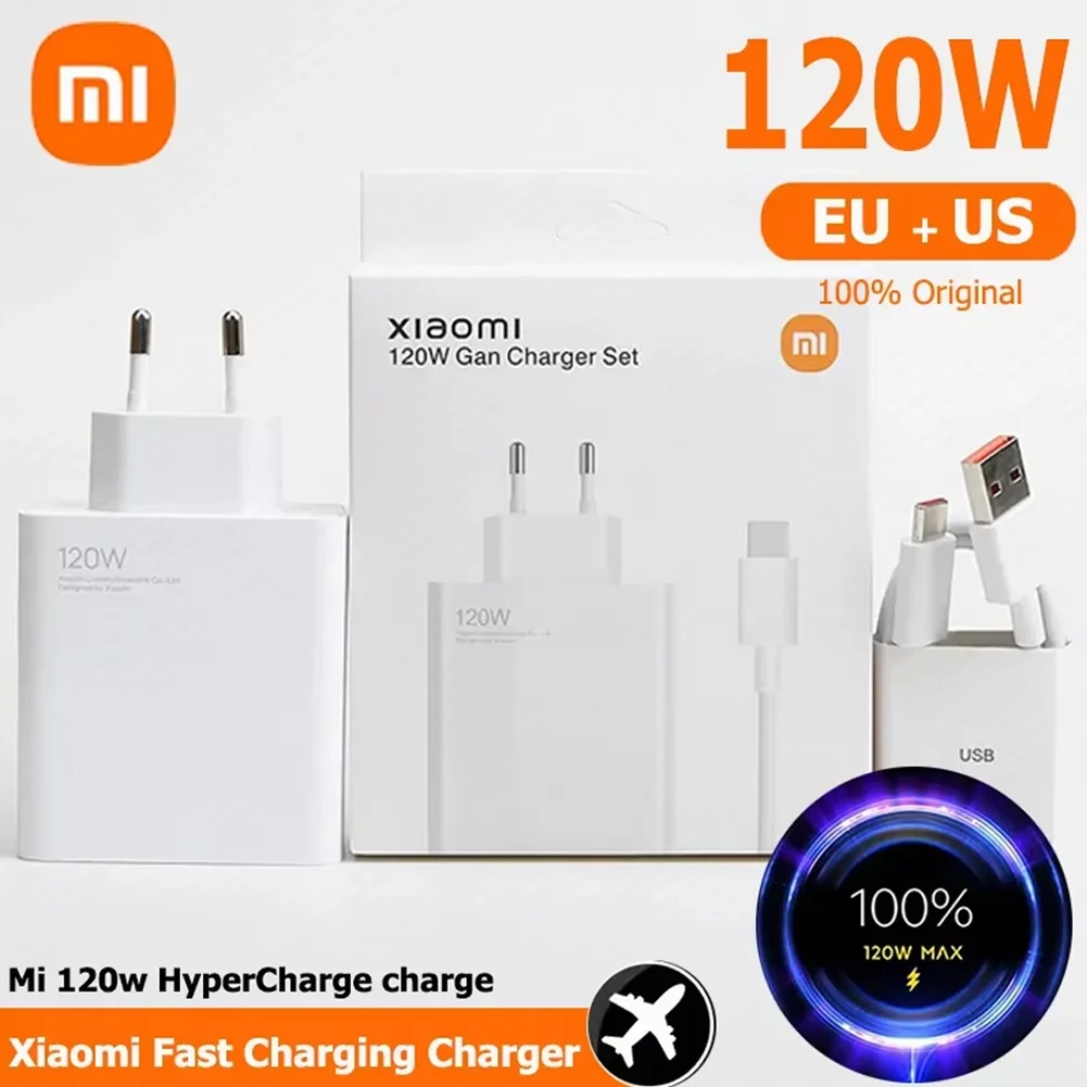 Xiaomi Charger 120W Original EU US Fast charge 6A  Cable for Mi 12 12S 11t 13 Pro Poco F4 GT Redmi Note 13 Type C Cable MIJIA