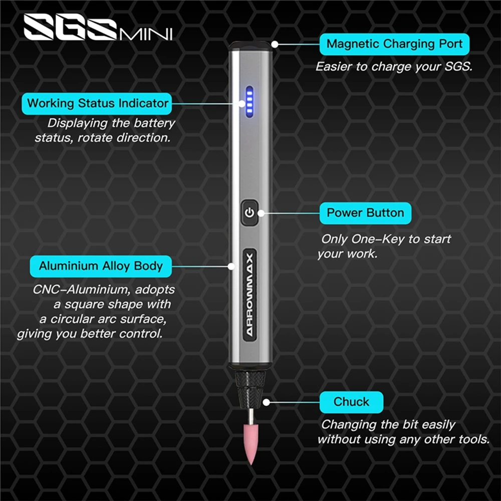 قلم نقش صغير كهربائي من ARROWMAX ، مجموعة أدوات دوارة لاسلكية ، 36 بت للمجوهرات ، الخشب ، الزجاج ، النحت ، المنزل بنفسك ، SGS