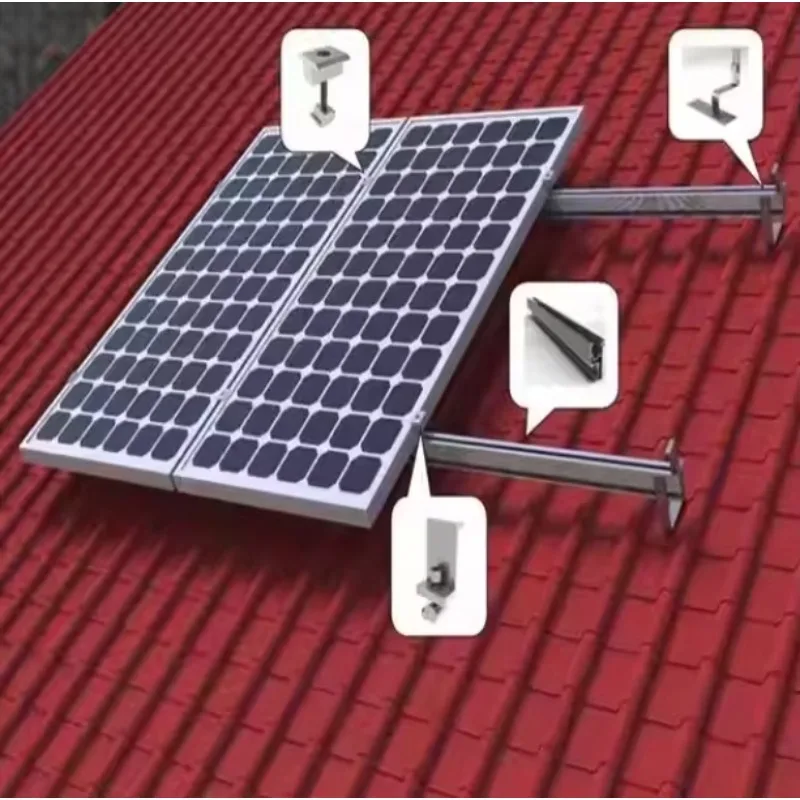Solar Roof Mounting Anodized Finish Photovoltaic Solar Roof Tile Pv Module Solar Panel Mounting Structure