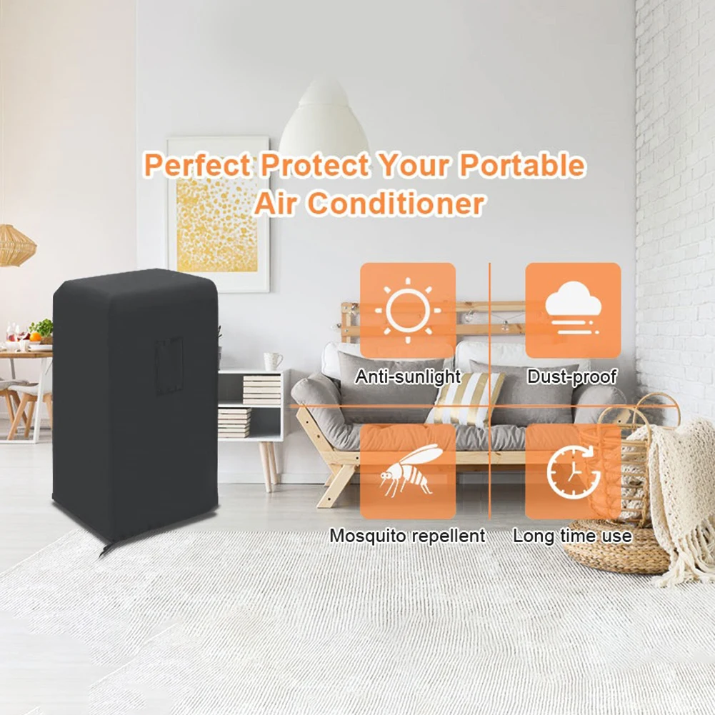 غطاء وحدات غطاء مكيف الهواء 15.7*18*30 بوصة/40*46*75 سم حماية سوداء تناسب حرير الحليب عالي المرونة وعملي جديد #5