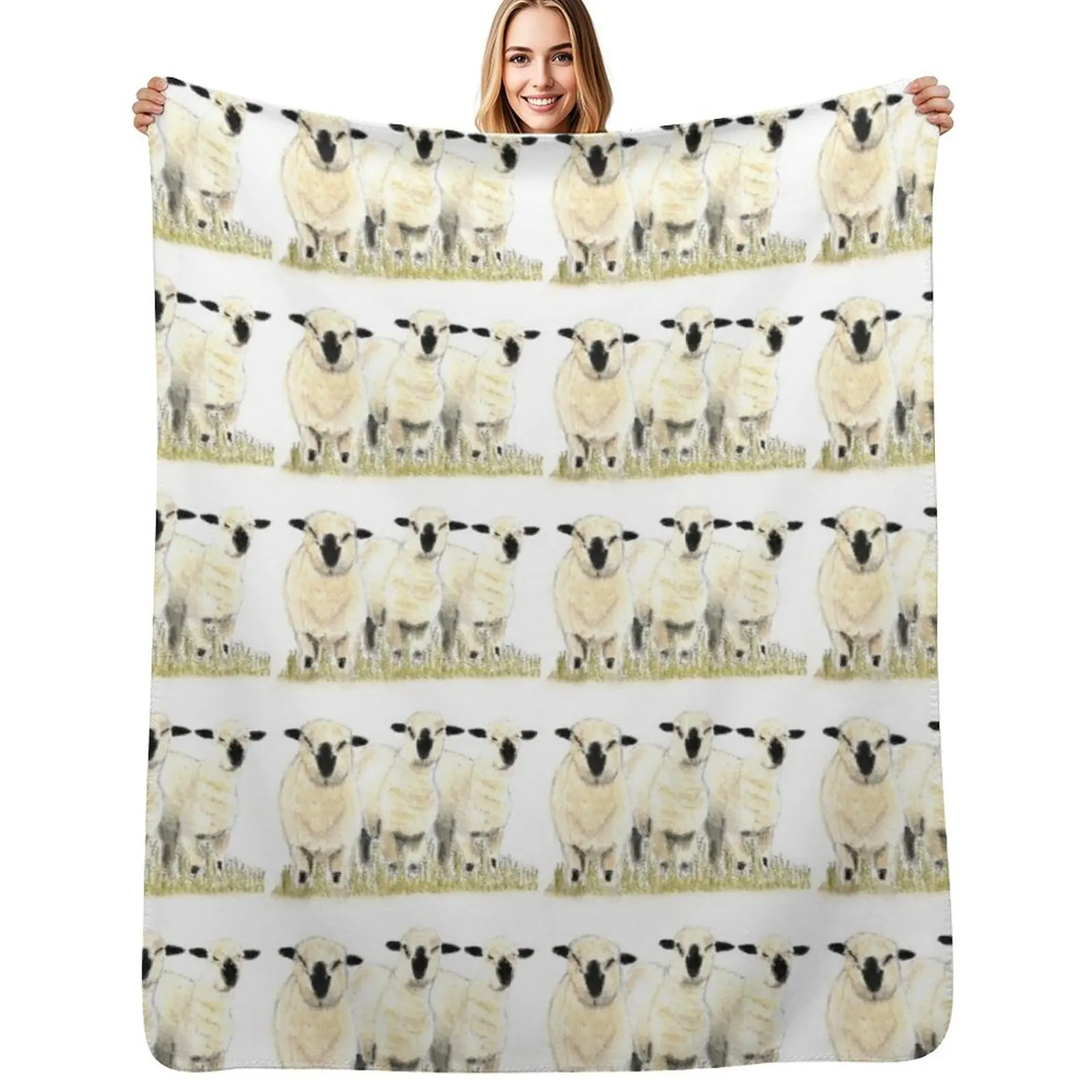 Hampshire Down Lambs by Sam Coull Throw Blanket Decorative Throw Moving Bed Giant Sofa Soft Beds Picnic Blankets