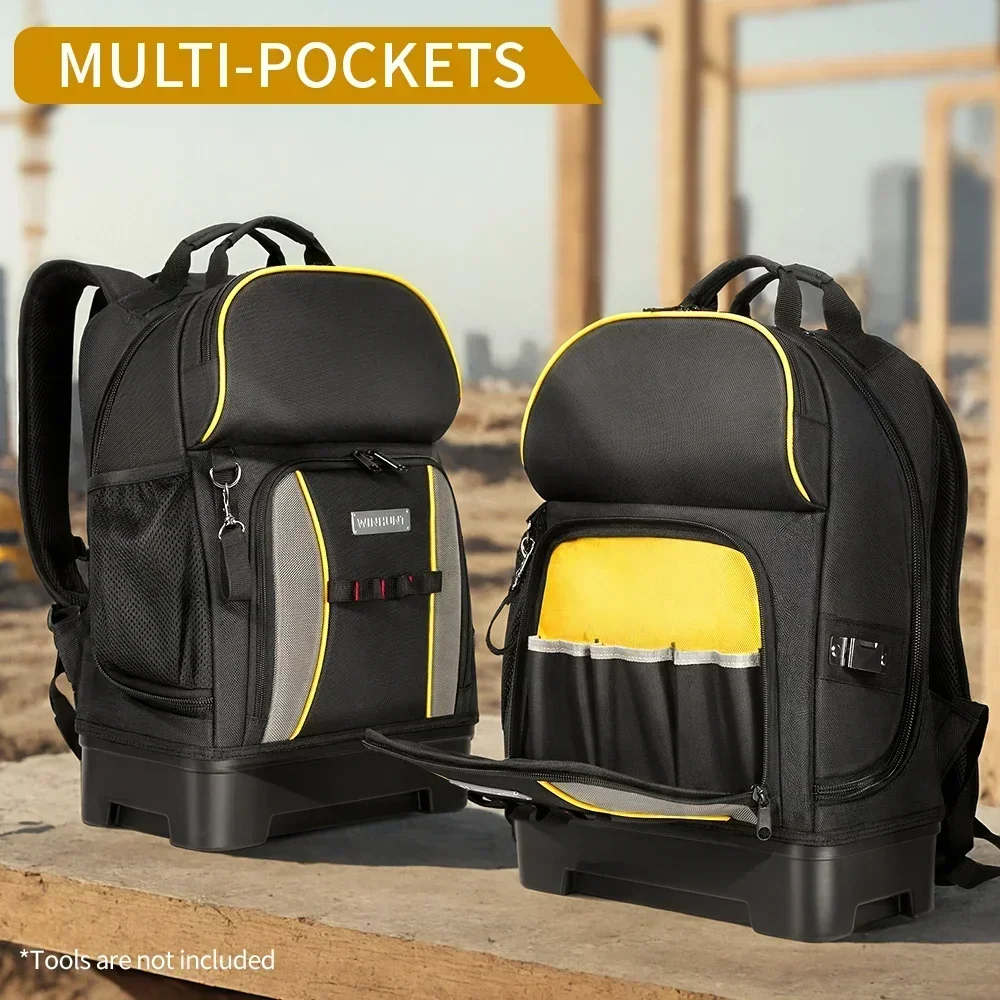 Heavy-Duty Tool Backpack - Waterproof, Durable with Multi-Use Pockets for Electricians & Construction Workers