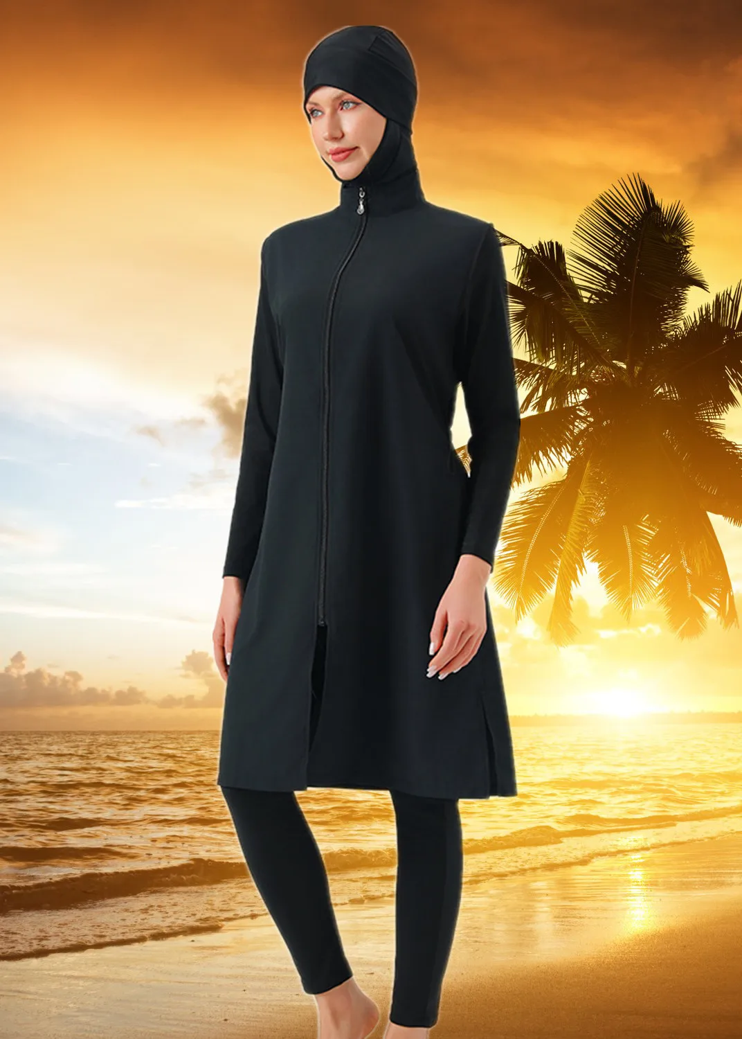 

Мусульманский комплект Burkini Femme Musulmane Maillot De Bain, скромный женский купальник, исламский купальный костюм, пляжная одежда, костюмы для плавания
