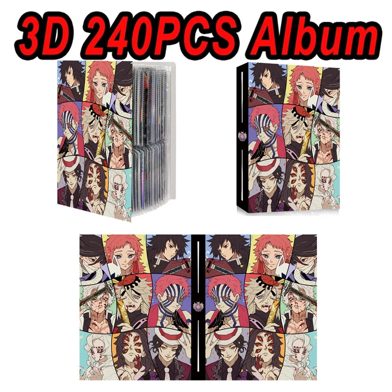 240 Uds álbum de tarjetas Anime Genshin Impact Demon Slayer tarjetas libro Anime mapa carta titular carpeta cuaderno colección carpeta Juguetes