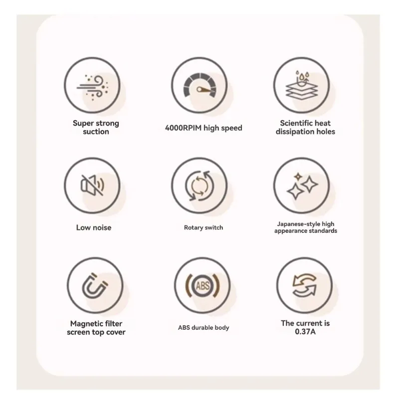 AD-Leistungsstarker Nagelstaubsammler mit Filter, bürstenloser Nagelstaubabsauger, Nagelkunst, Maniküre, Ventilator, Staubsauger, US-Stecker