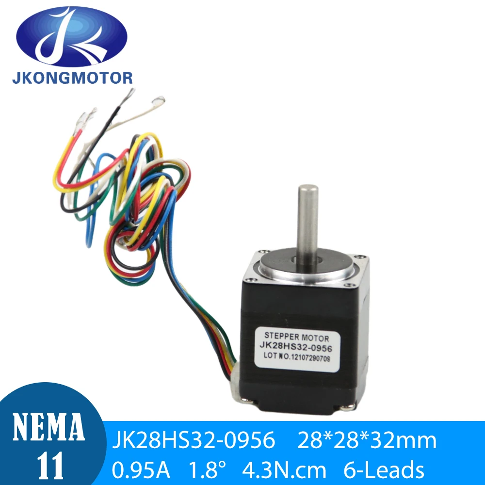 Jkongmotor JK28HS32-0956 1.8deg Nema 11 Stepper Motor 0.95A 4.3N.cm 32mm 2phase Stepping Motor 6-leads for DIY CNC 3D Printer