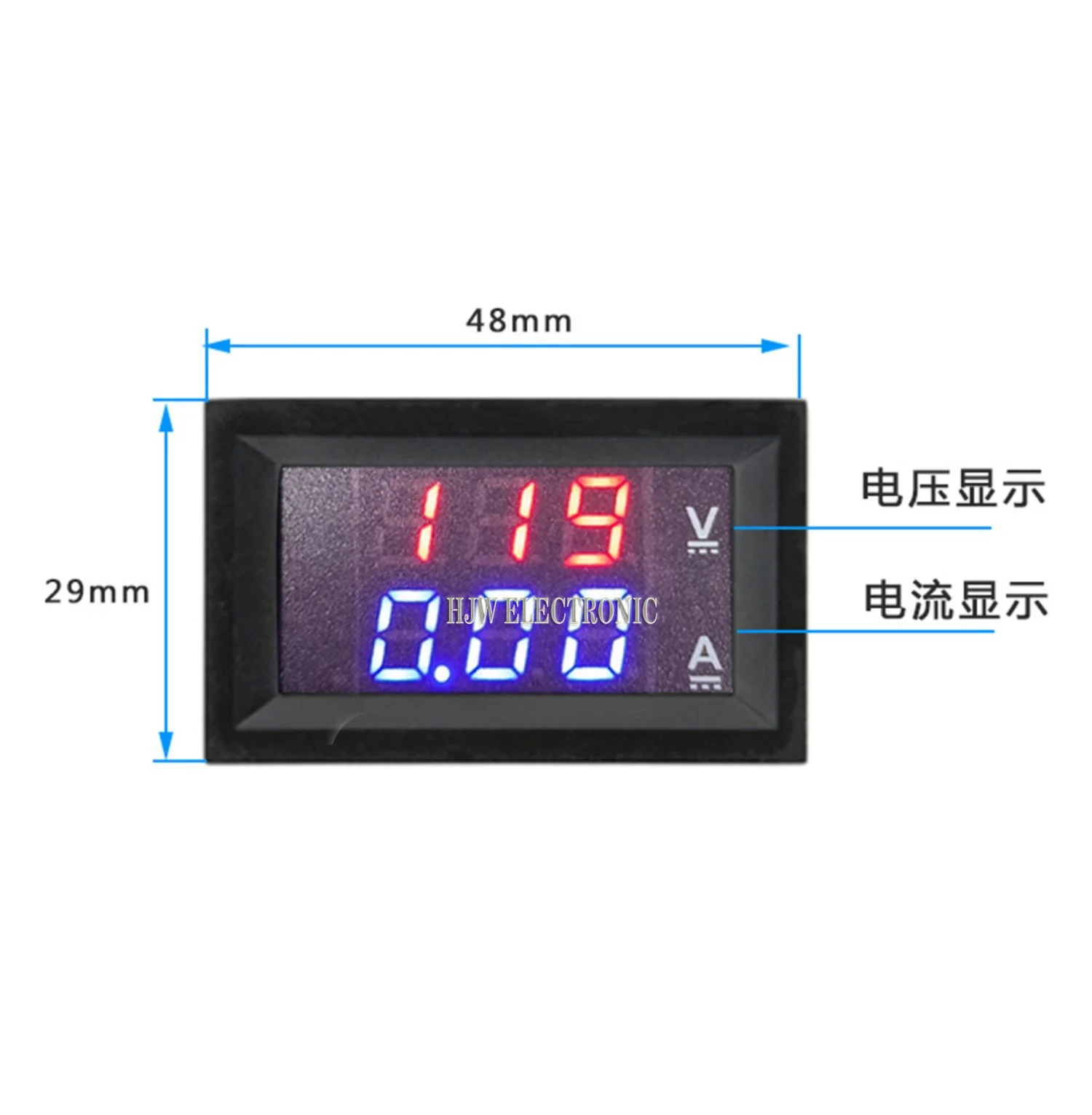 DC 0-100V 10A Digital Voltmeter Ammeter Dual Display Voltage Detector Current Meter Panel Amp Volt Gauge 0.28\