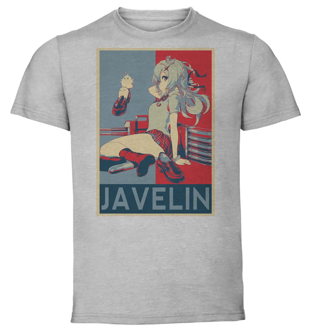 T-Shirt Unisex Grey Propaganda Azur Lane Javelin Very Slow Advance