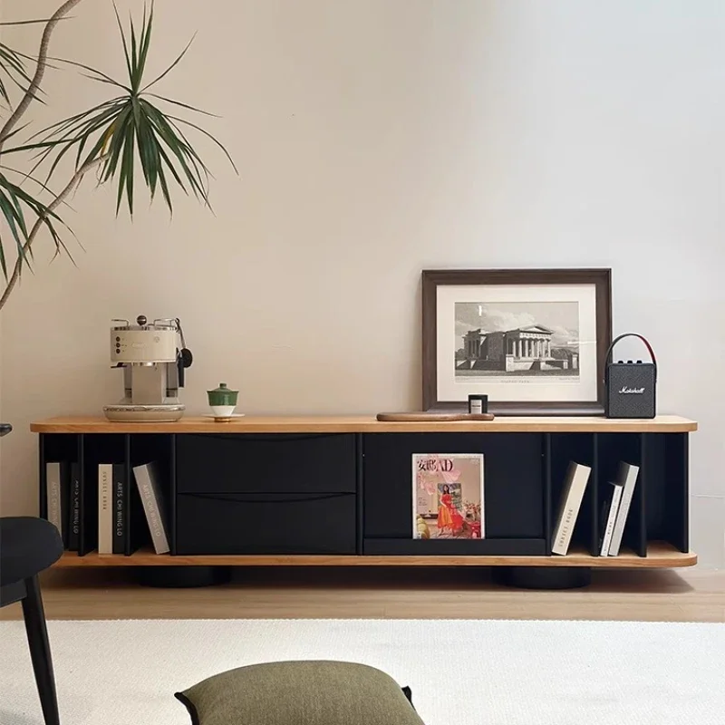 

Medieval TV cabinet, living room household floor-to-ceiling solid wood TV cabinet, storage locker
