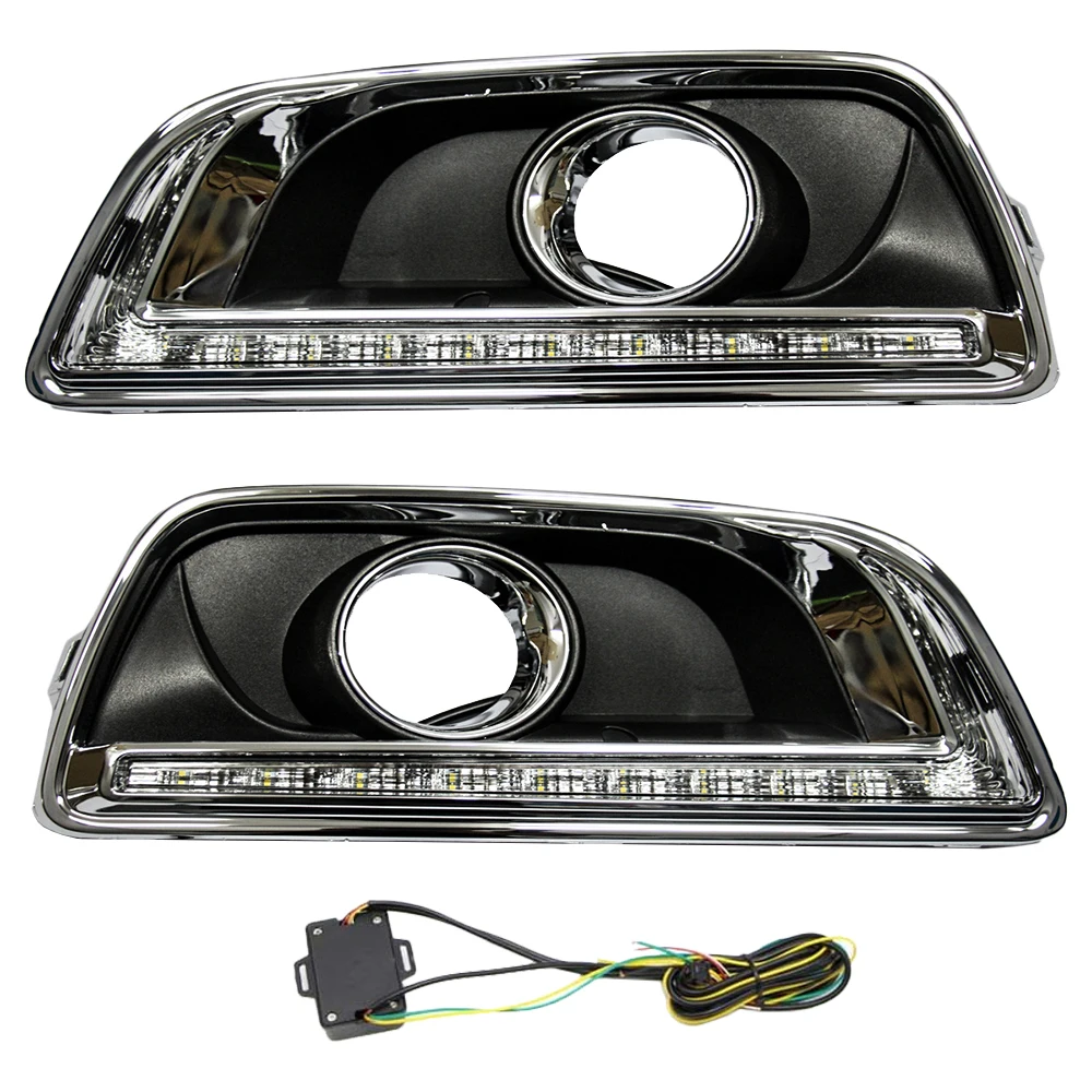 

2 шт. DRL для Chevrolet Chevy Malibu 2012 2013 2014 2015 дневные ходовые огни противотуманные фары дневного света с желтым указателем поворота