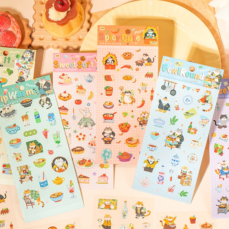 Food Storage Journal - Vibrant Food & Cat Series Sticker