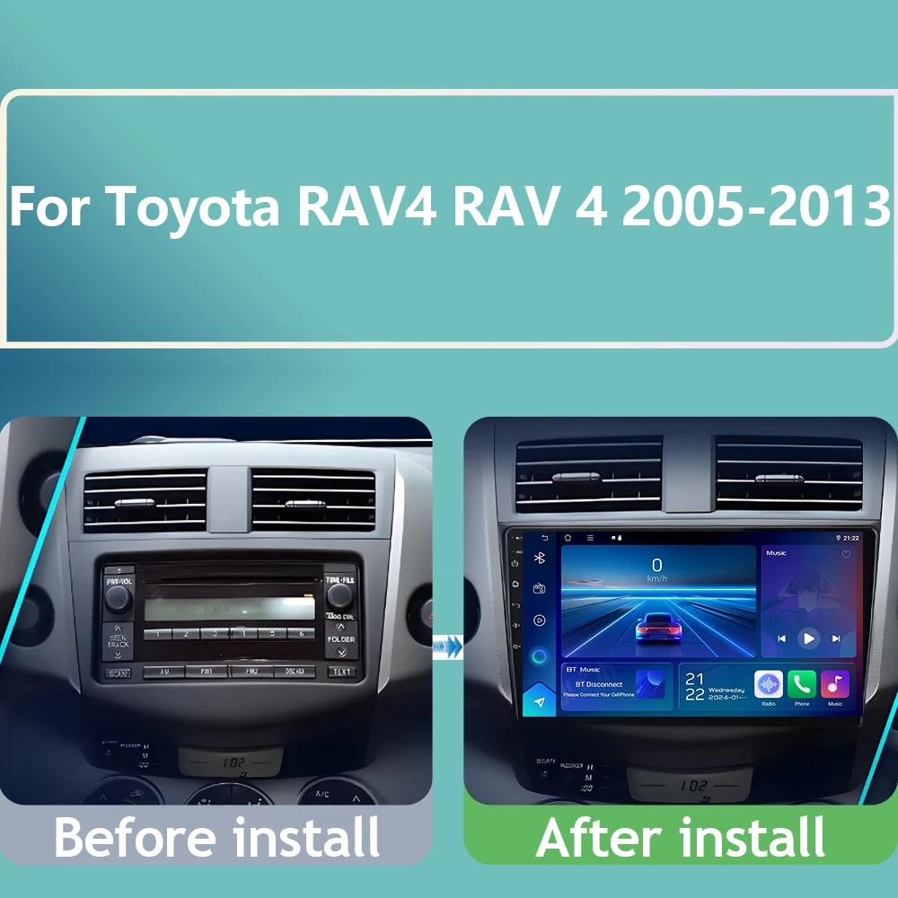 

Автомагнитола Android 16 для Toyota RAV4 2005-2013, 2 Din, GPS, мультимедийный проигрыватель
