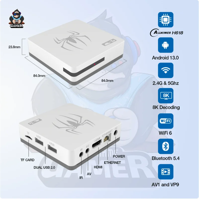New G7 Dual-System 2-in-1 TV Game Console 8K 3D Output 30,000 Games 2GB RAM 64GB SSD Android 16.0 Dual 2.4G Wireless Controllers