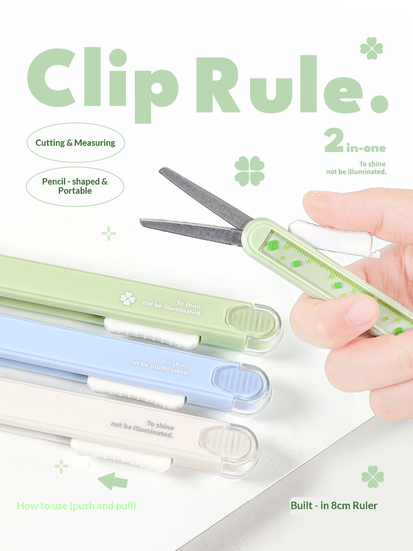 

2 In 1 Foldable Scissors Ruler Portable Transparent 8cm Safety Tool For Diy Handcraft Office School Stationery Supplies