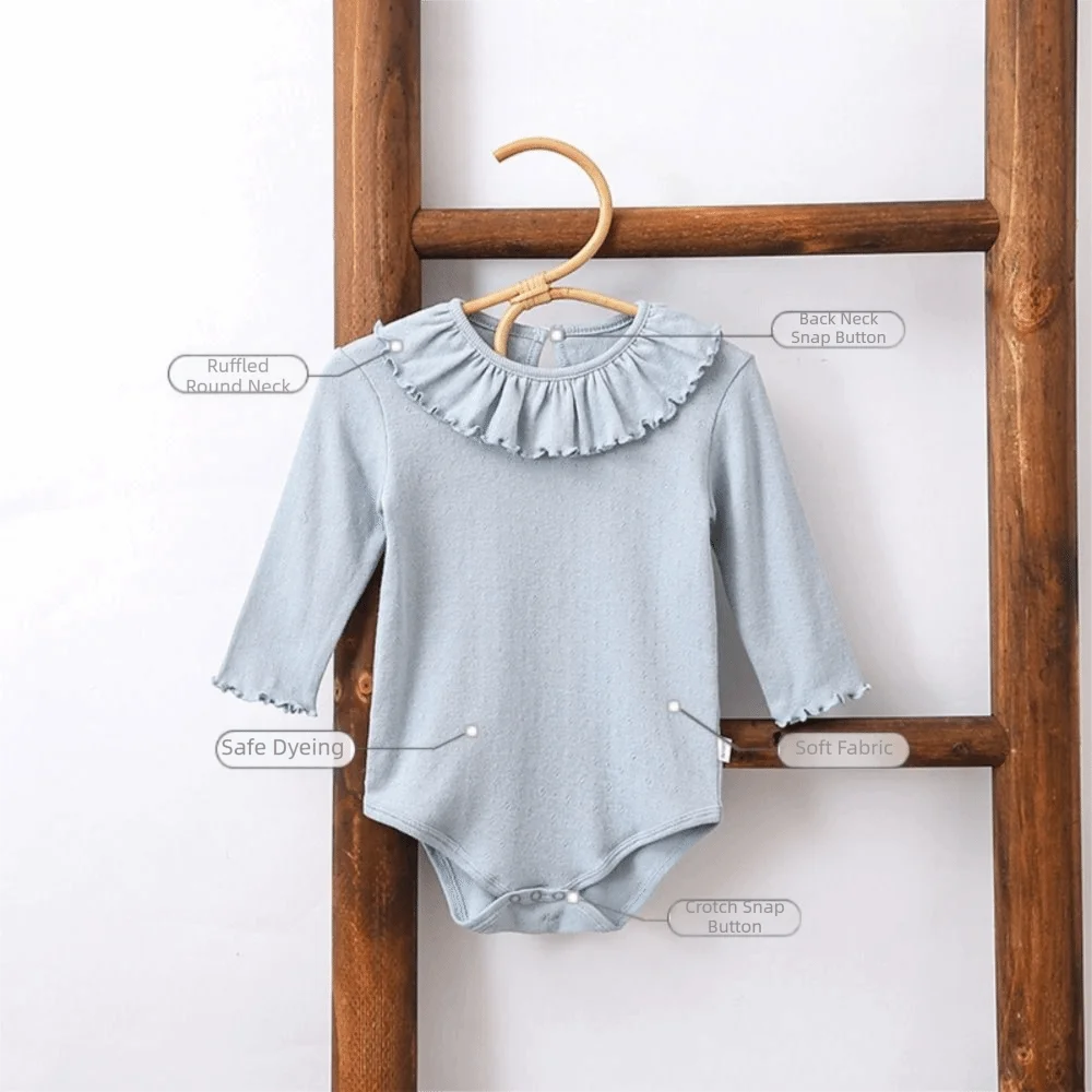 Pure Cotton Summer Baby Girl Bodysuit Boneless Design Breathable Suspender Bodysuit Simple Comfortable Skin-Friendly - view 5