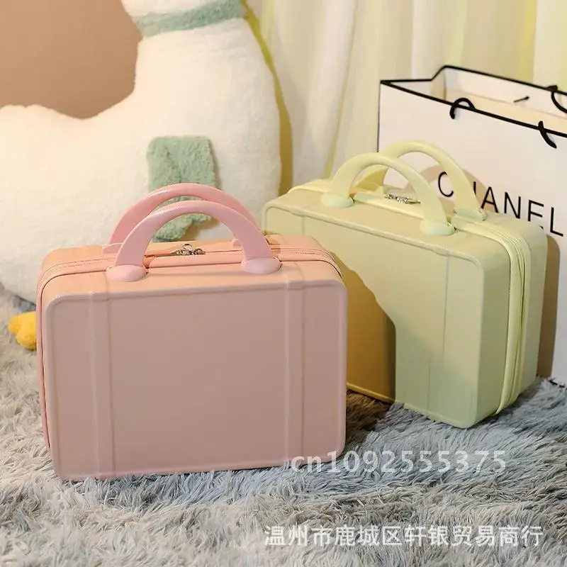 Hand Suitcase Female Gift Box, Gift Storage Case 14 Inch Makeup Case Travel Wedding Case Mini Suitcases