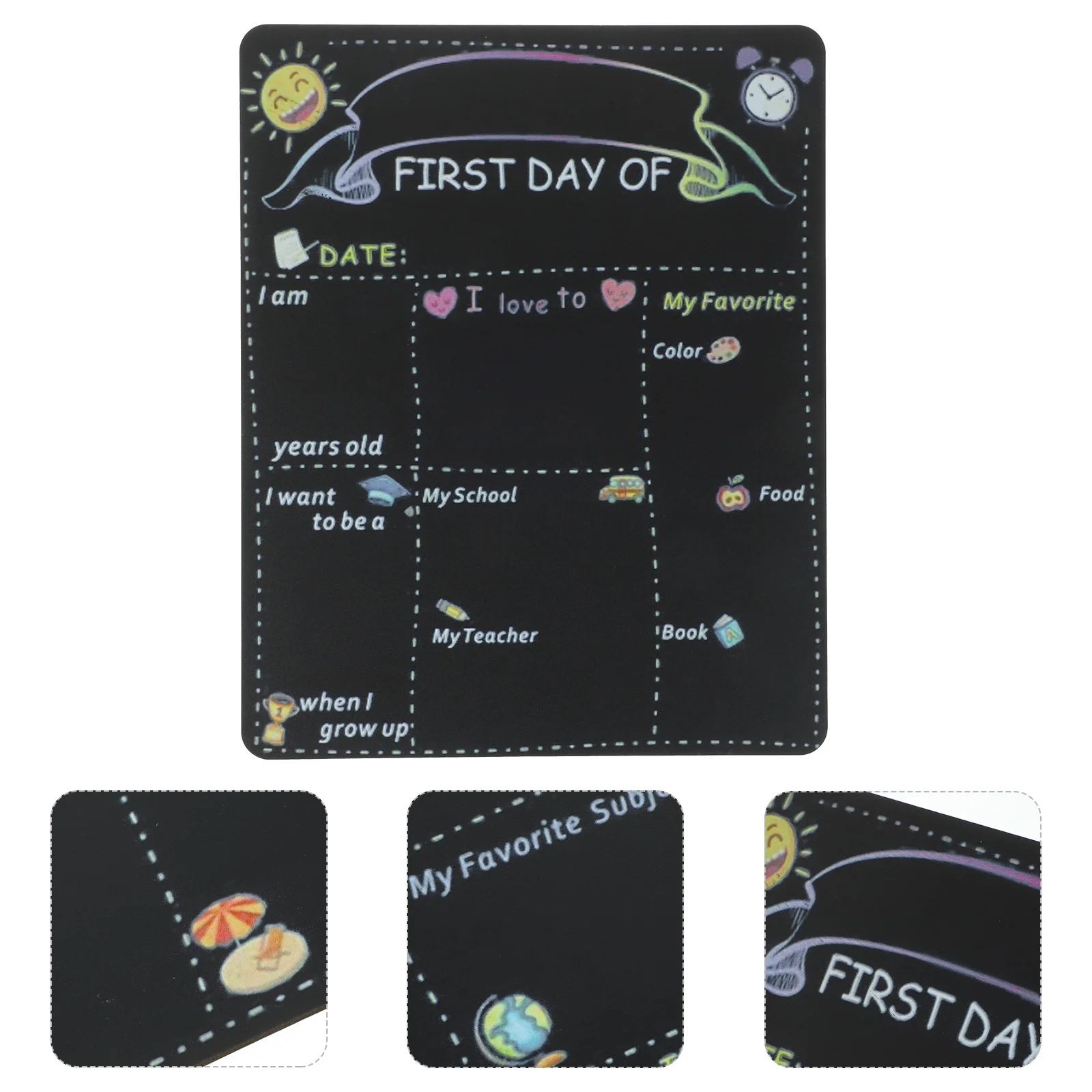 Double Sided School Board School for Children Kids First Day of Chalkboard Small Back to Decorations