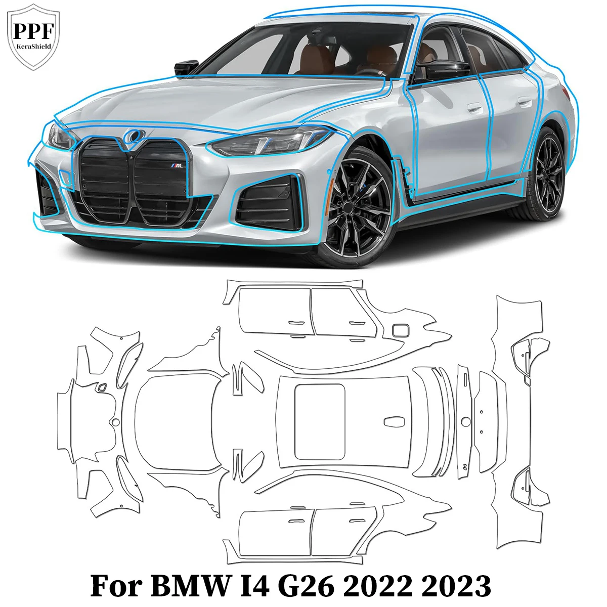 

For BMW I4 G26 2022 2023 TPU Car Paint Protection Film Pre-cut PPF Anti-Scratch Clear Bra Resistant Repairable Auto Accessories