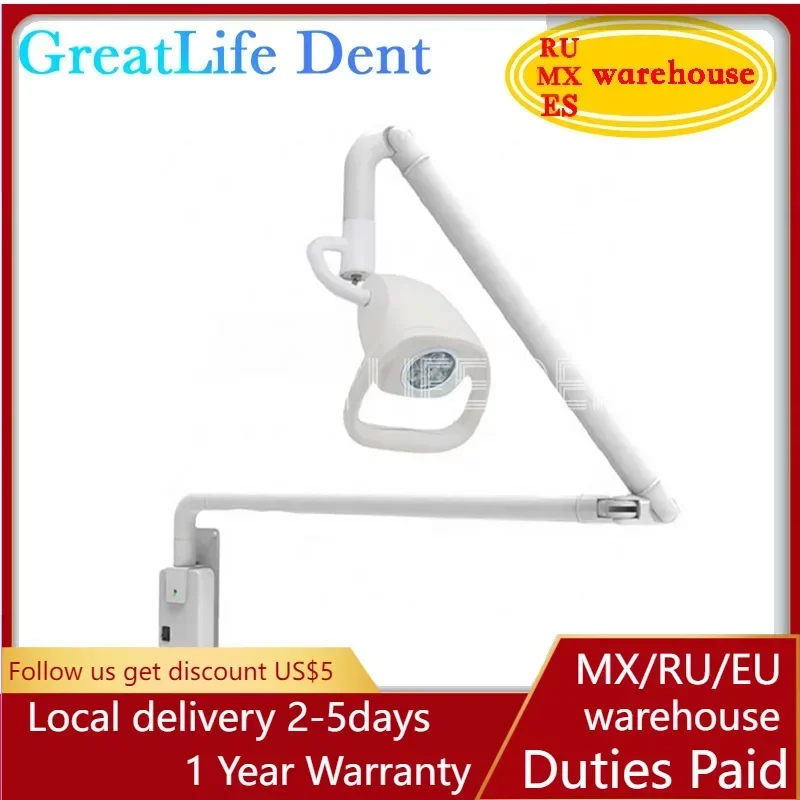 GreatLife 21w 7Leds Gynecological Examination Cosmetology Pets Diagnosis Wall-Mounted Type Surgical Lamp Dental Operating Light