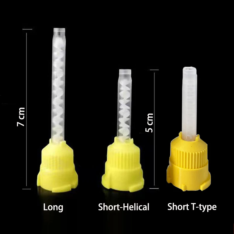 50/100PCS Dental Mischen Tipps Silikon Gummi Mischen Spitze Dental Abdruck Materialien Mischen Rohr Prothese Labor Farbe Rohre – Detail 1