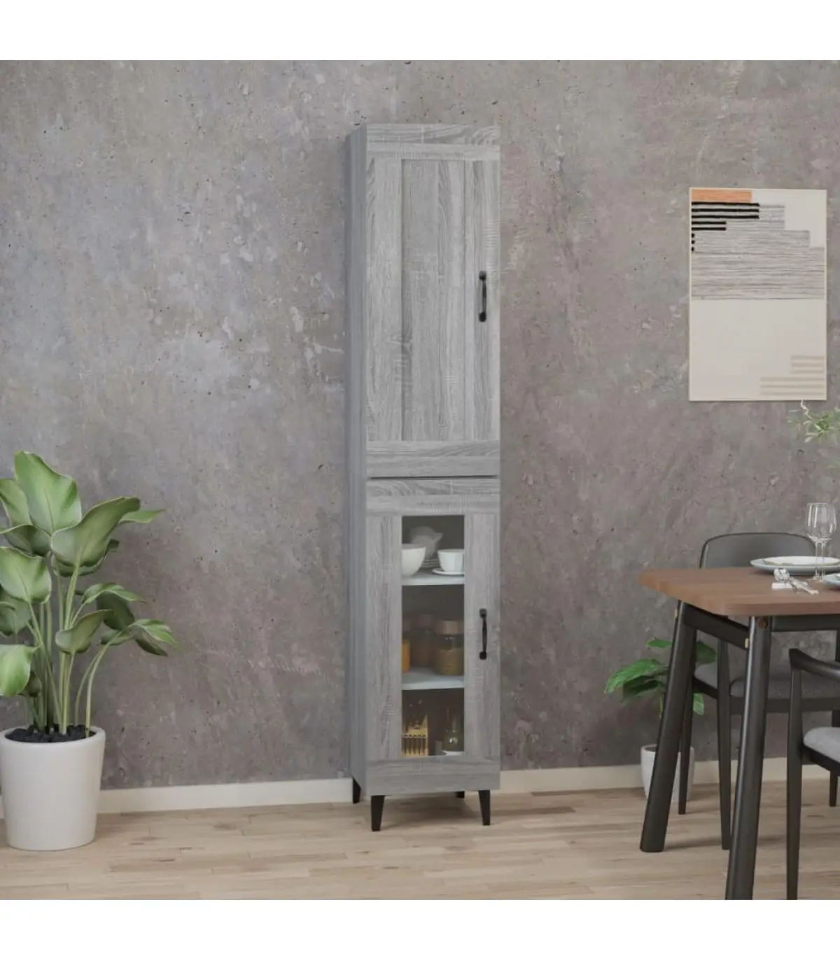 Sonoma 35x34x180 cm gray plywood sideboard