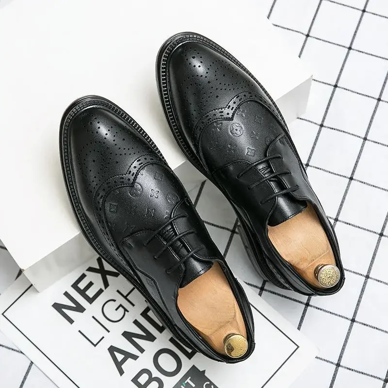 

Handmade Genuine Leather Men's Oxford Shoes, Comfortable Business Formal Wear First Layer Calf Leather Shoes, Fashion American