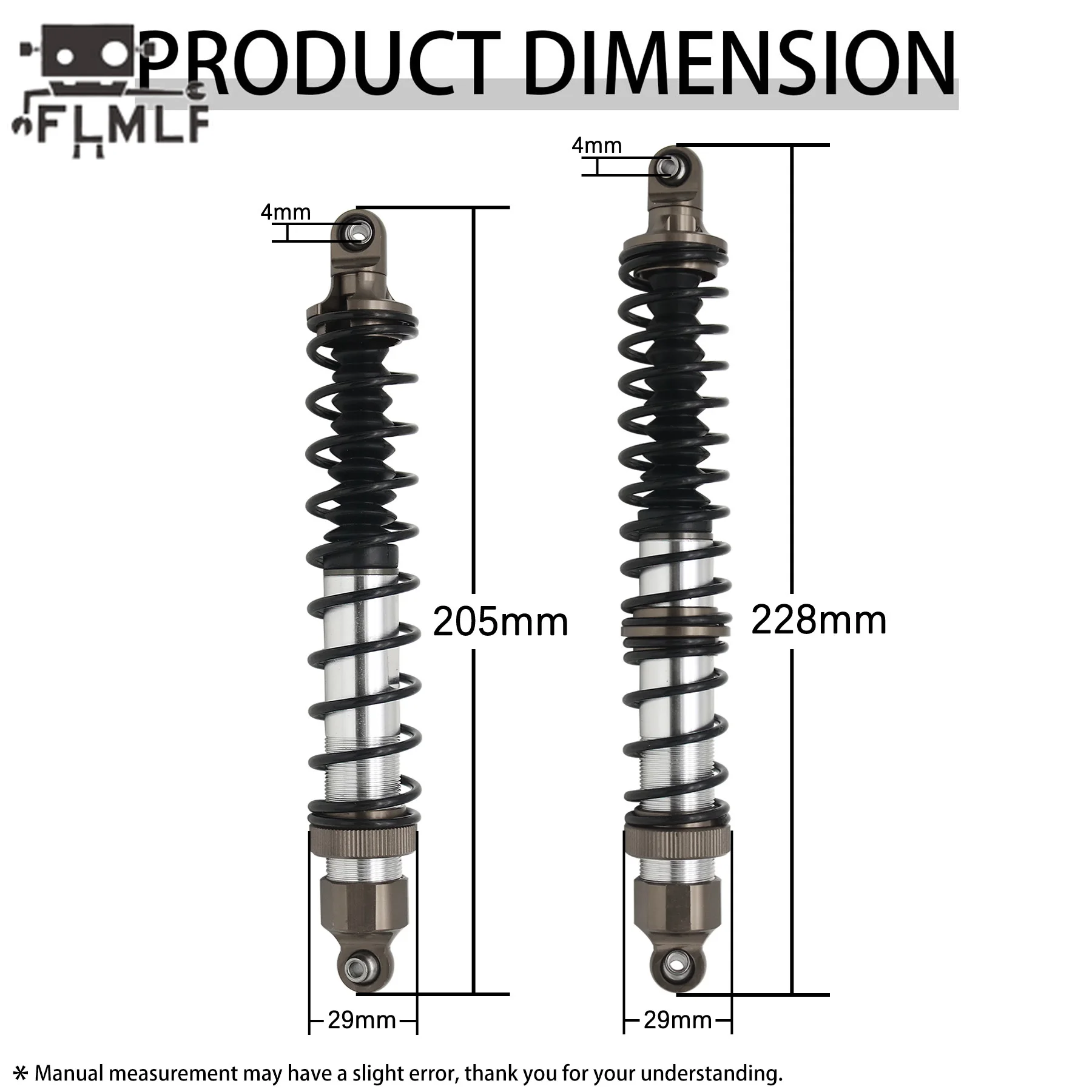 1/5 FLMLF 6mm 전면 또는 후면 충격 흡수 장치 또는 Hpi Rofun Rovan Kingmotor Baja 5B 5T 5SC SS용 부품