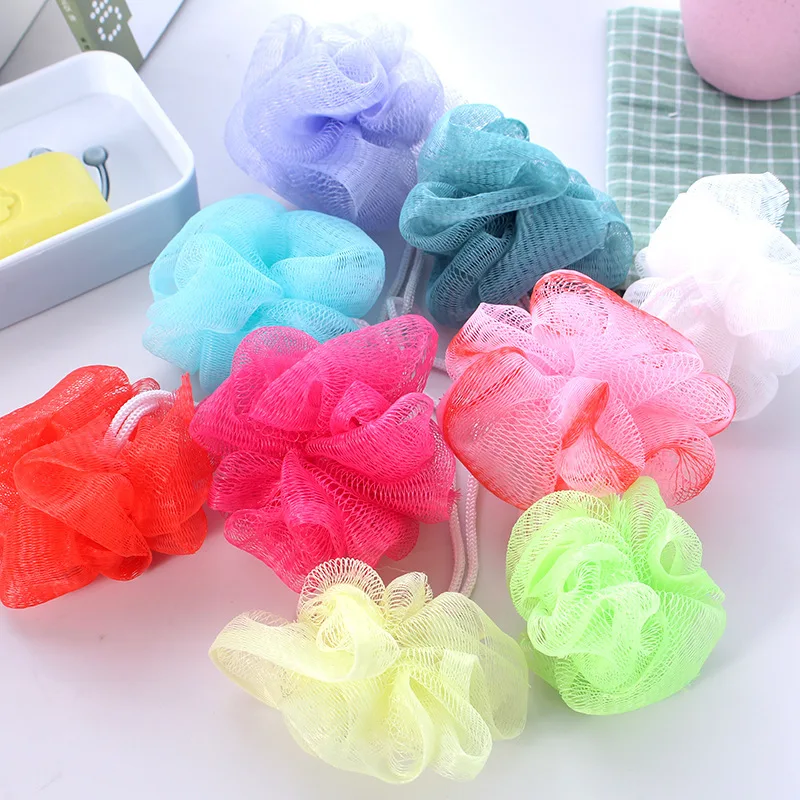 Random Color Bath Bubble Ball Shower Mesh Foaming Sponge Exfoliating Scrubber Body Cleaning Tools Bath Supplies Skin Cleaner 1Pc