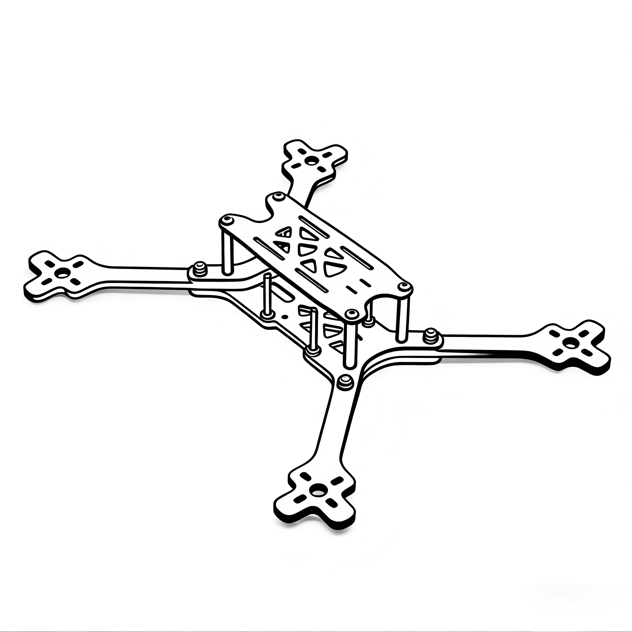 Rctosky Source Two Open Source FPV Drone Frame Kit Carbon Fiber 5inch For O3 FPV Racing Drone Quadcopter Freestyle
