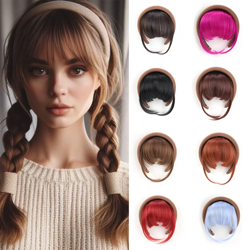 Detachable Magic Paste Headband Synthetic Fake Bangs Hair , Synthetic Wigs Headband  Bangs for Women Girls