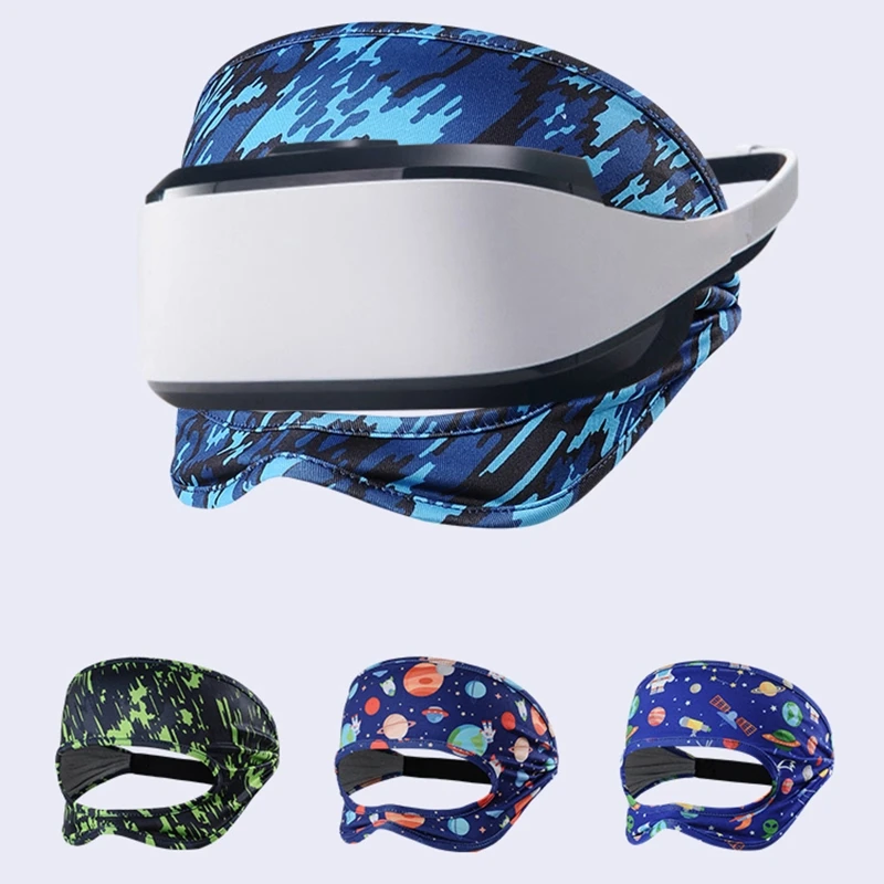 Stampa maschera per gli occhi traspirante VR Sweat Band VR maschera per gli occhi compatibile con Oculus Quest 2/Quest 2 HTC Vive Cover