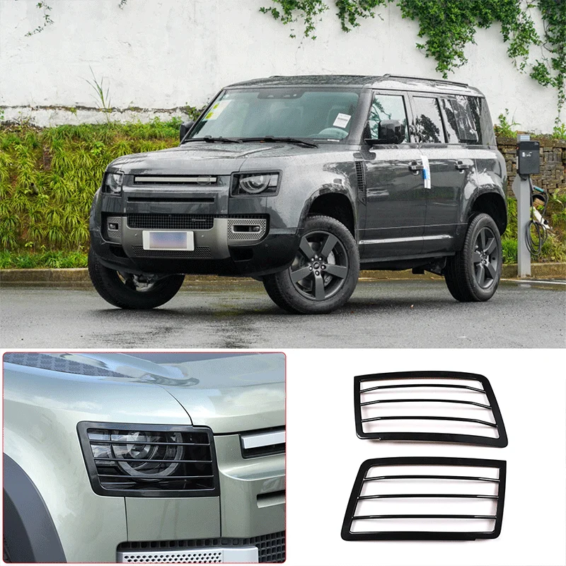 For 2020-2024 Land Rover Defender 90 110 stainless steel car headlight lampshade protection net cover car exterior accessories