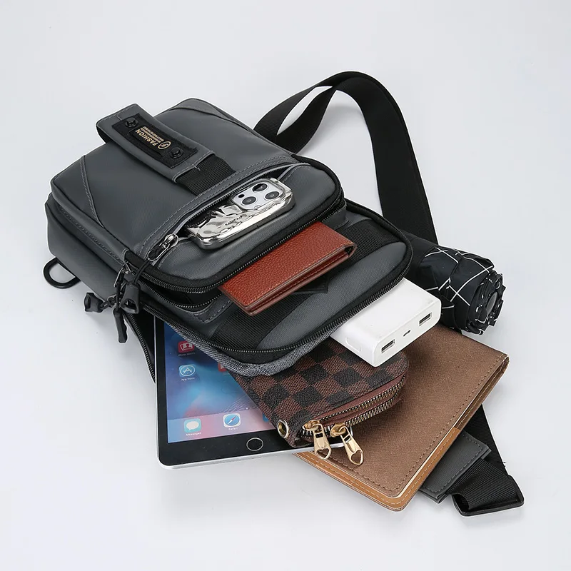 High Quality Men's Crossbody Bag Fashion Casual Waist Packs Male Chest Handbag Bolsa 5