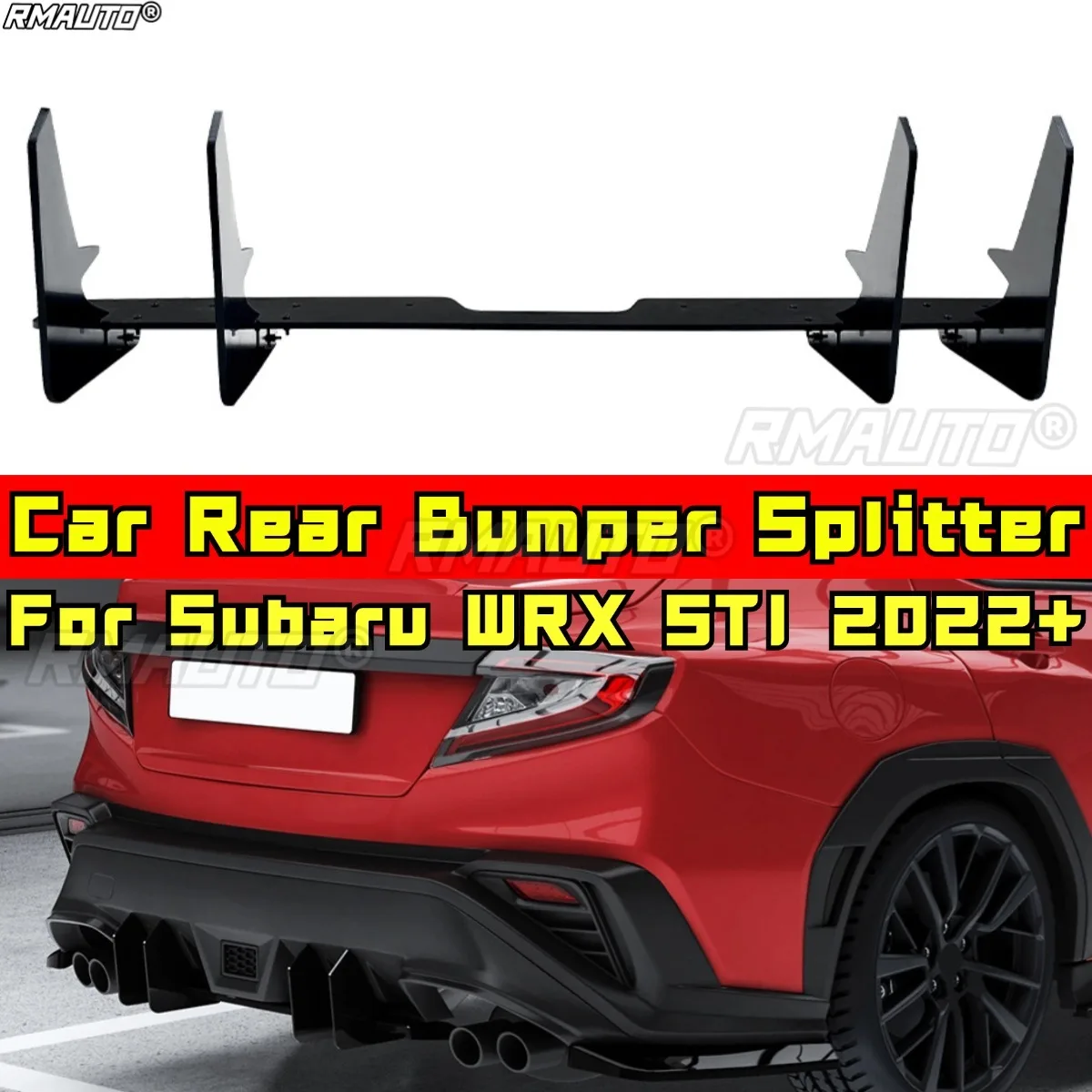 

For Subaru WRX STI 2022+ Body Kit Rear Bumper Diffuser Rear Bumper Spoiler Splitter Lip Protector Cover Car Accessories