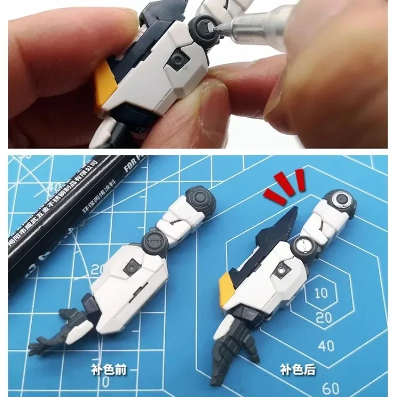 MSWZ W1 ~ W11 مجموعة أقلام تحديد ملونة معدنية لنموذج علامات اللمس الملونة المرسومة يدويًا MS037