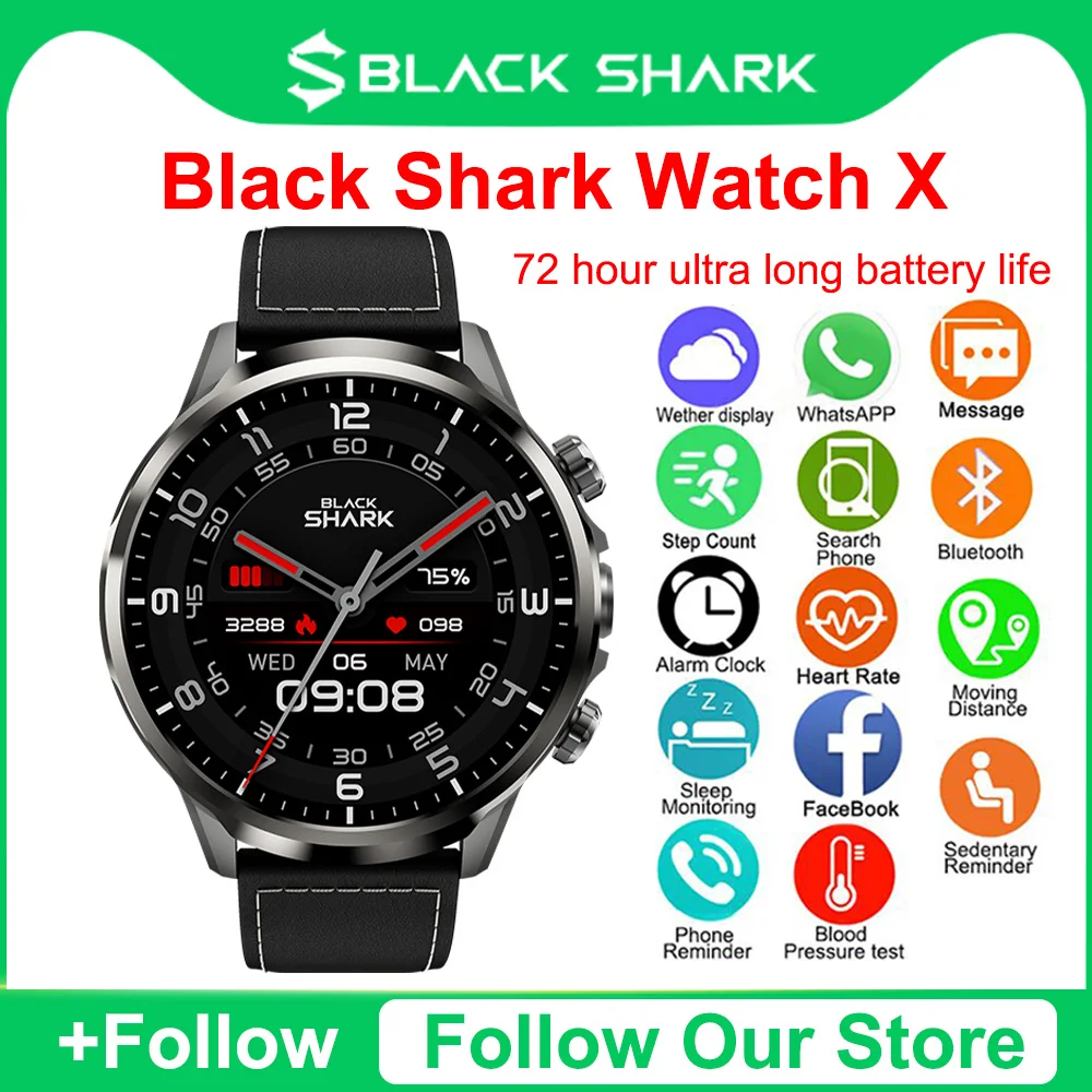 

Global version 4G Android Black Shark smartwatch X 1.9-inch display IP67 washable 2MP camera 4G Android watch