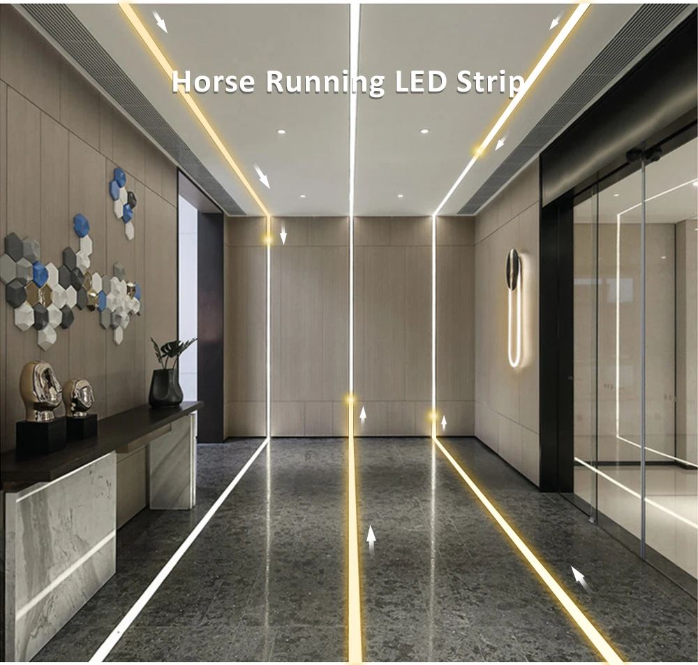 DC24V 10M WS2811 Horse Race LED Strip 2835 120Led/m Running Water Flowing Light with Wireless Controller Cool Natural Warm White