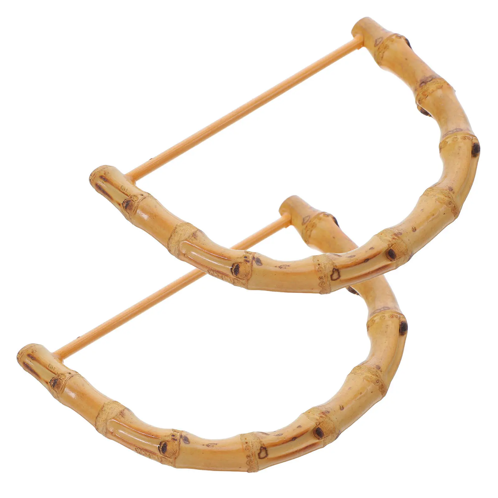 

2 шт. пластиковые ручки для сумок под бамбук, полукруглые D-образные, для самостоятельного изготовления, замена ручек для сумок, аксессуары для рукоделия, 12 см, бежевые