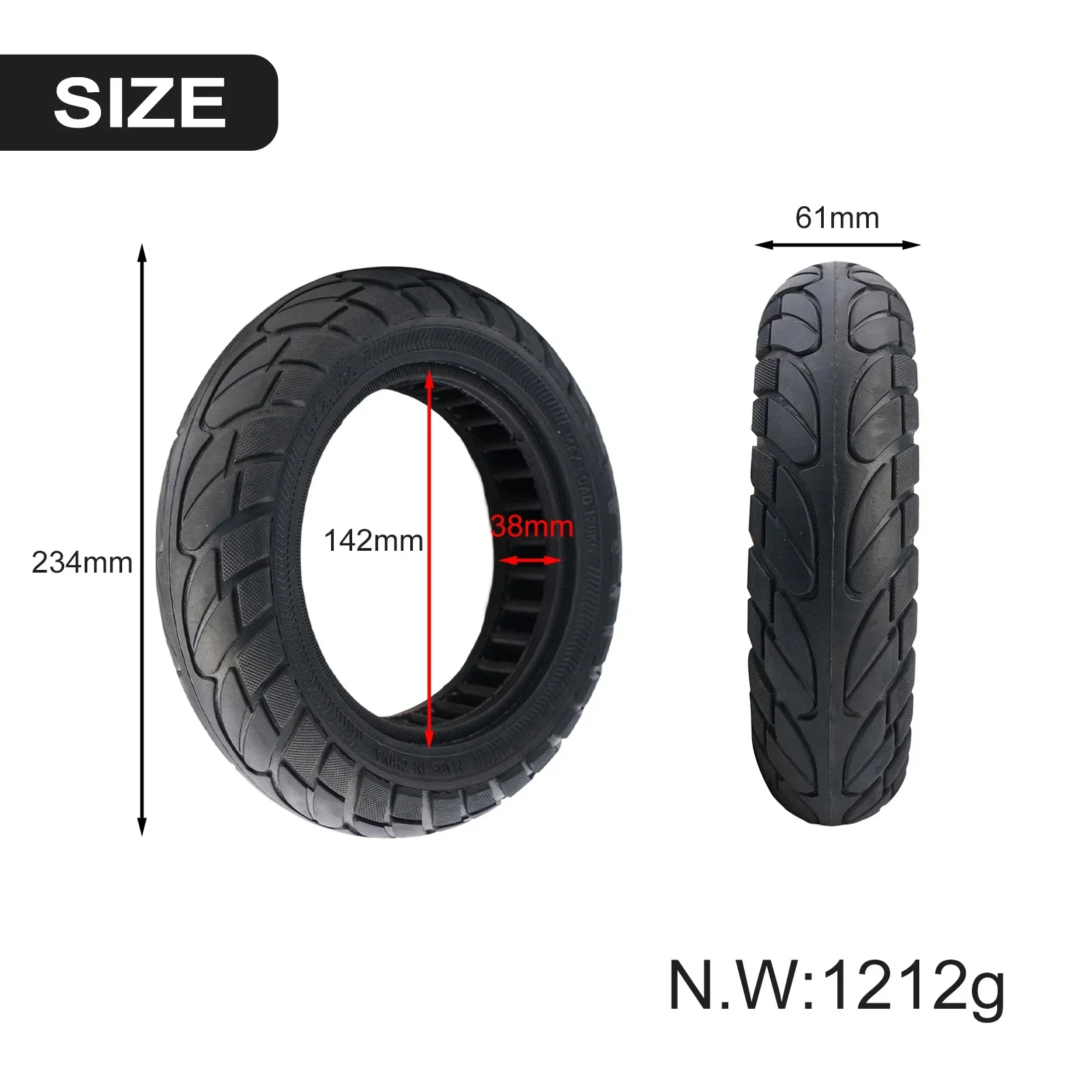 Electric Scooter Solid Tire Solid Tyre 234*61mm For Ninebot Pavements Public Roads Ride High Quality Brand New