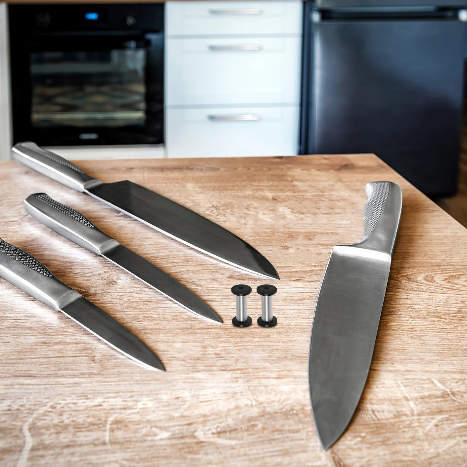 

2pcs Stainless Steel Knife Handle Screws Slot Durable Wear Resistant Easy Installation Adjustable Screwdriver